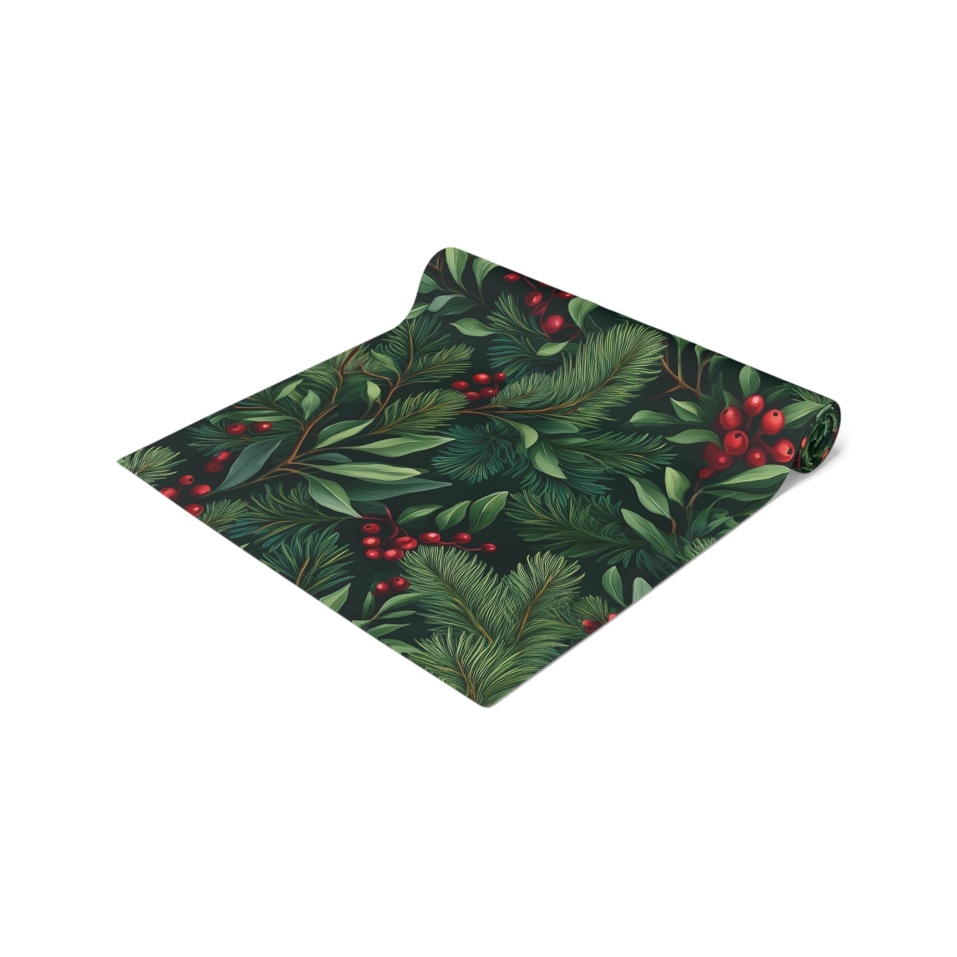 Greenery Table Runner, Festive Dining Decor, Holiday Table Linen, Nature Inspired Centerpiece, Christmas Farmhouse Table Setting, Winter - EternalAscension
