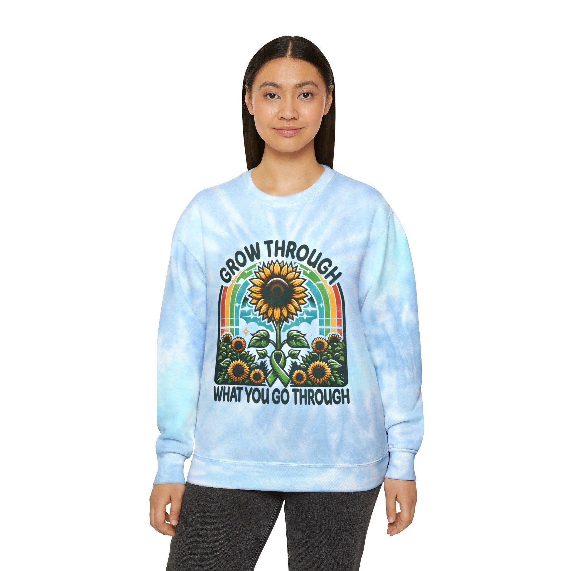 Grow Through What You Go Through; Unisex Tie - Dye Sweatshirt - EternalAscension