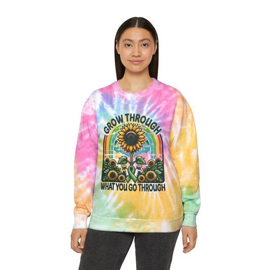 Grow Through What You Go Through; Unisex Tie - Dye Sweatshirt - EternalAscension