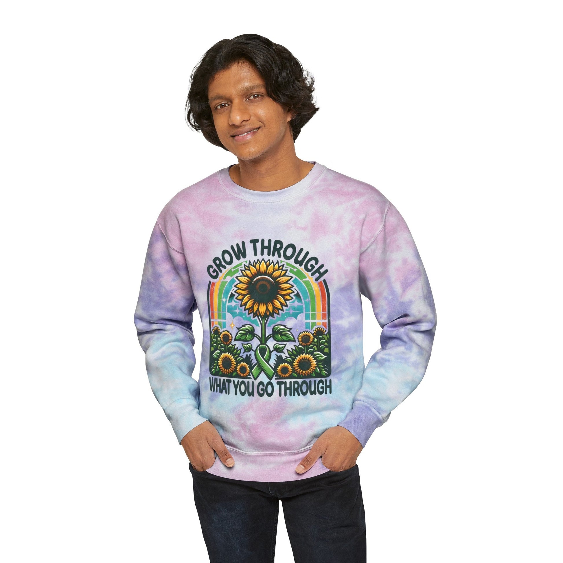 Grow Through What You Go Through; Unisex Tie - Dye Sweatshirt - EternalAscension