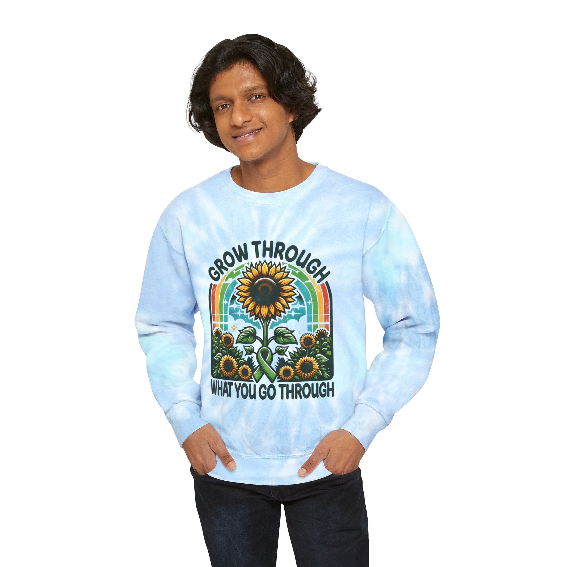 Grow Through What You Go Through; Unisex Tie - Dye Sweatshirt - EternalAscension