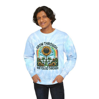 Grow Through What You Go Through; Unisex Tie - Dye Sweatshirt - EternalAscension