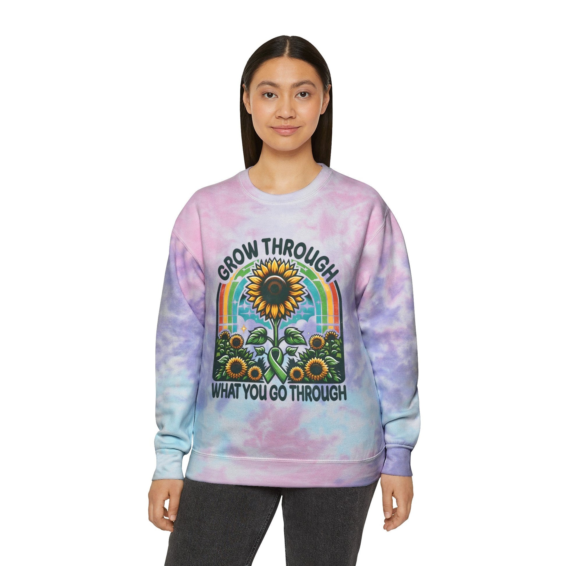 Grow Through What You Go Through; Unisex Tie - Dye Sweatshirt - EternalAscension