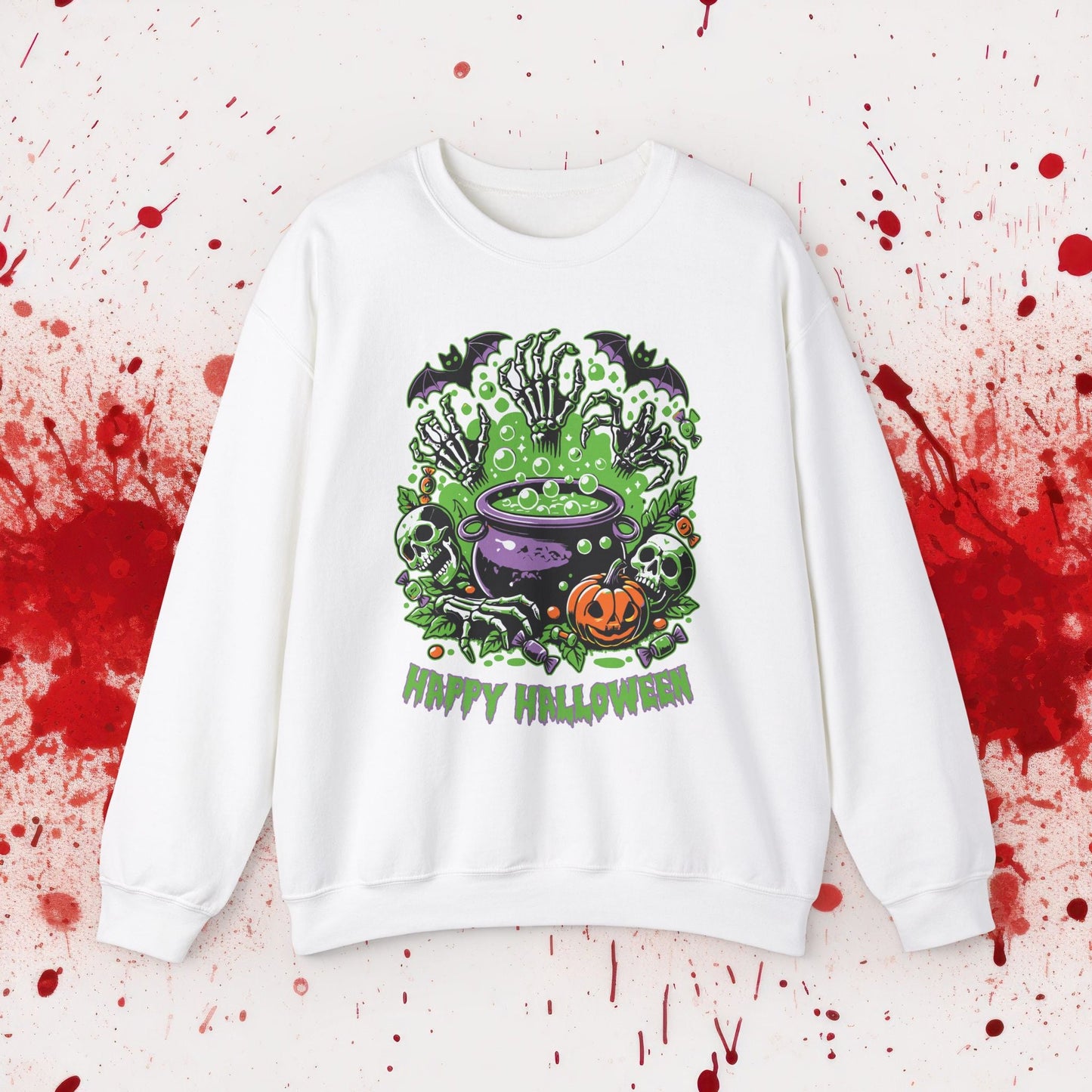 Halloween Cauldron Unisex Heavy Blend™ Crewneck Sweatshirt - EternalAscension
