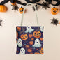 Halloween Trick - or - Treat Tote Bag, Jack - o' - lantern Ghost Pumpkin Fall Festival Purse, Purple All - Over Print Candy Bag, Halloween Costume - EternalAscension