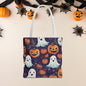 Halloween Trick - or - Treat Tote Bag, Jack - o' - lantern Ghost Pumpkin Fall Festival Purse, Purple All - Over Print Candy Bag, Halloween Costume - EternalAscension