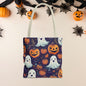 Halloween Trick - or - Treat Tote Bag, Jack - o' - lantern Ghost Pumpkin Fall Festival Purse, Purple All - Over Print Candy Bag, Halloween Costume - EternalAscension