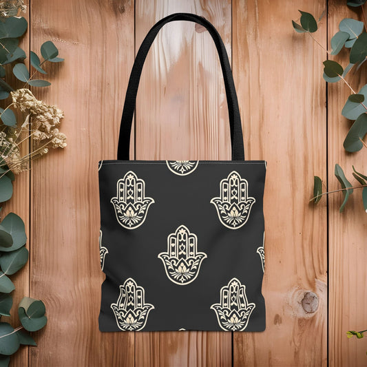 Hamsa Tote Bag with Intricate Design - EternalAscension
