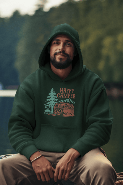 Happy Camper Unisex Hoodie - Adventure in Comfort - EternalAscension