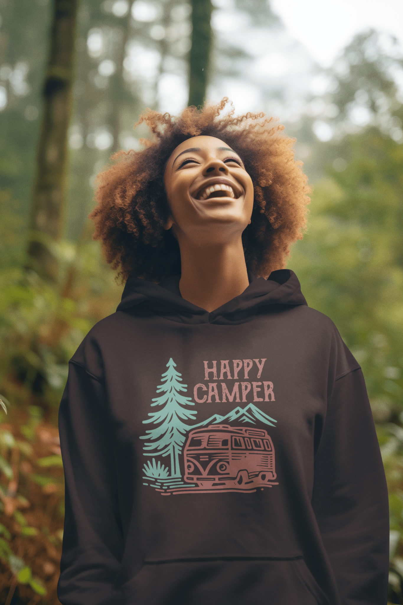 Happy Camper Unisex Hoodie - Adventure in Comfort - EternalAscension