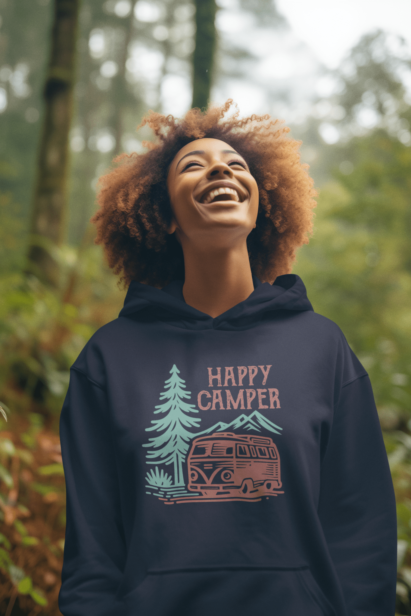 Happy Camper Unisex Hoodie - Adventure in Comfort - EternalAscension
