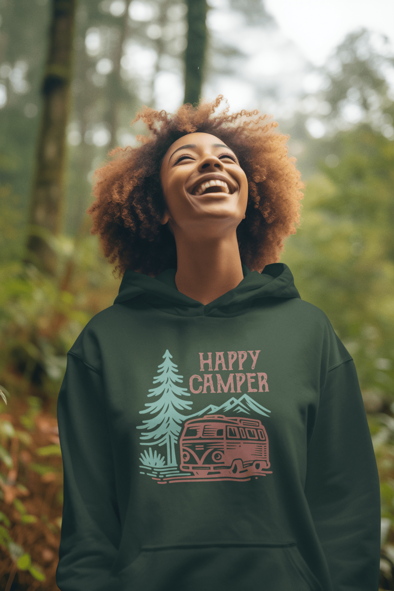 Happy Camper Unisex Hoodie - Adventure in Comfort - EternalAscension