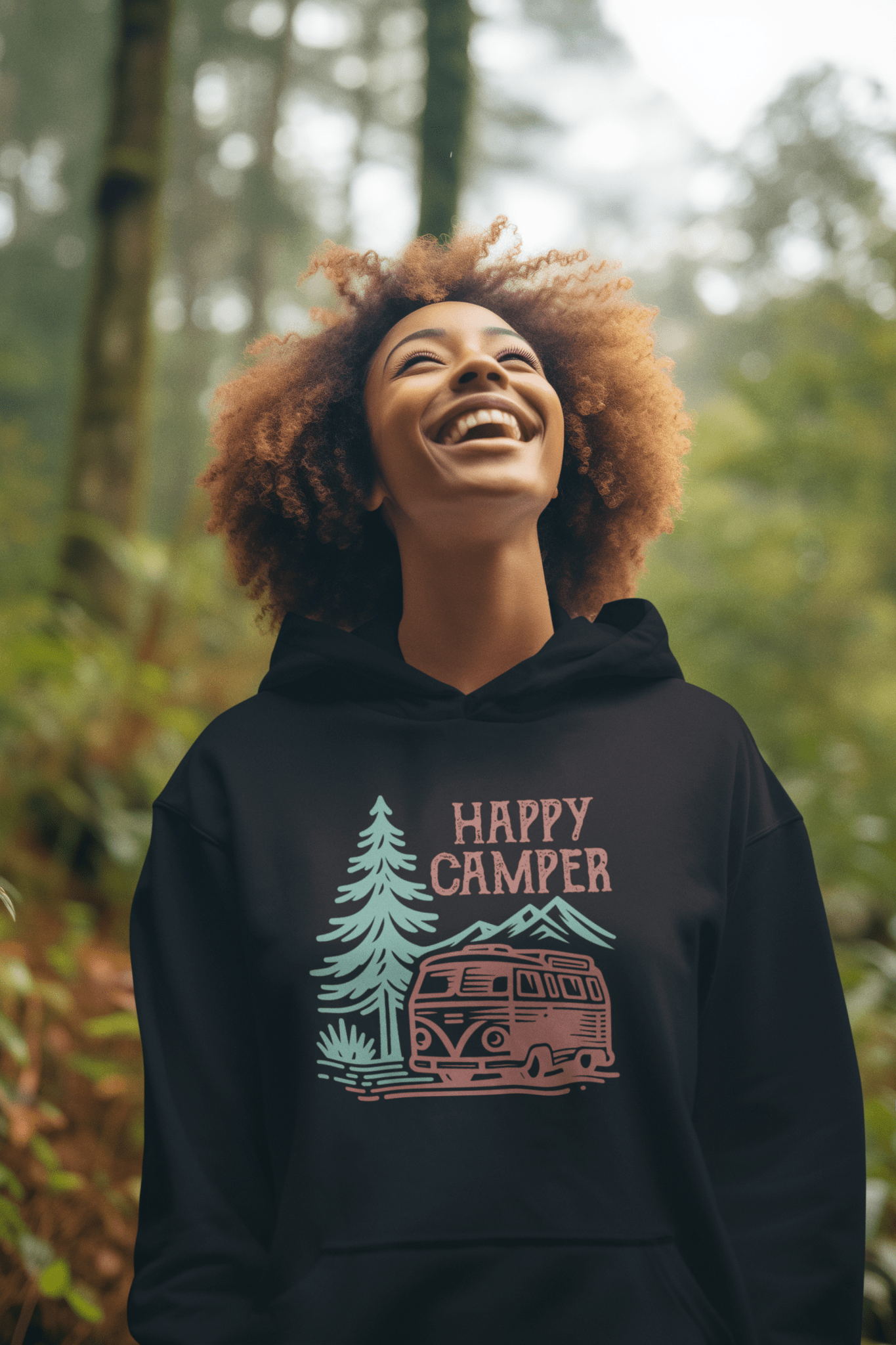 Happy Camper Unisex Hoodie - Adventure in Comfort - EternalAscension