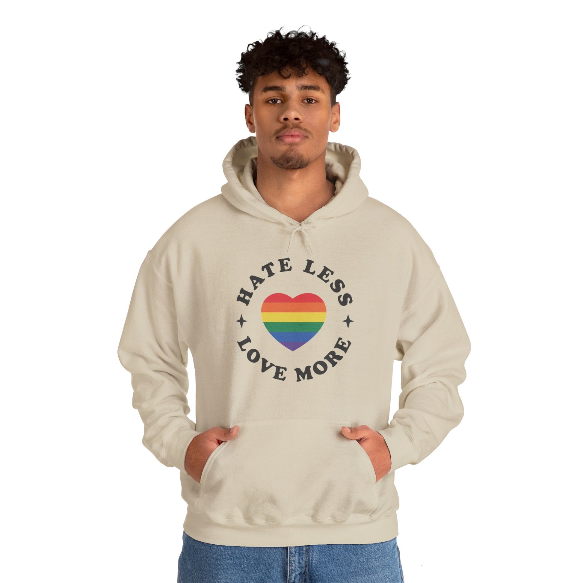Hate Less LOVE MORE! Unisex Heavy Blend™ Hooded Sweatshirt - EternalAscension