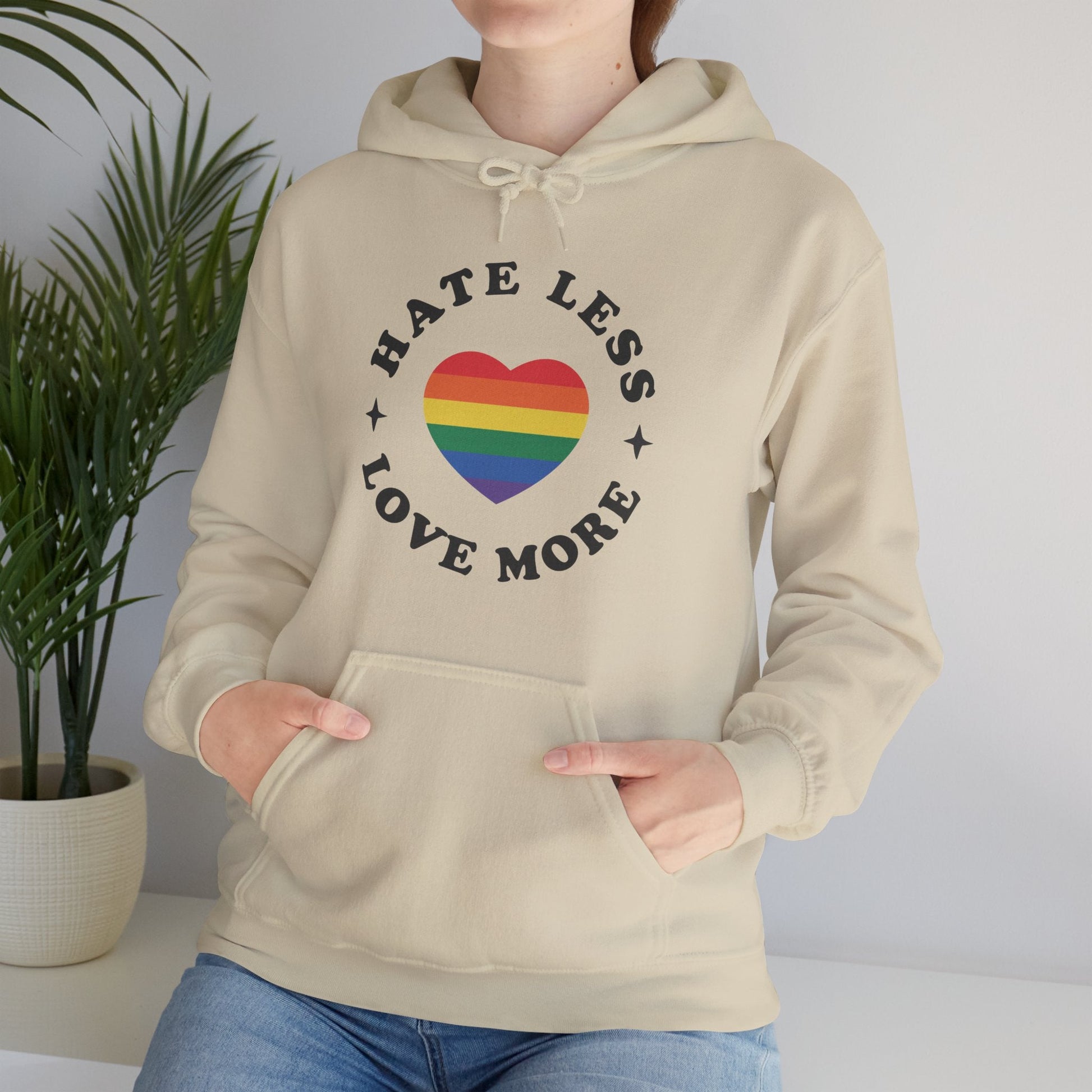 Hate Less LOVE MORE! Unisex Heavy Blend™ Hooded Sweatshirt - EternalAscension