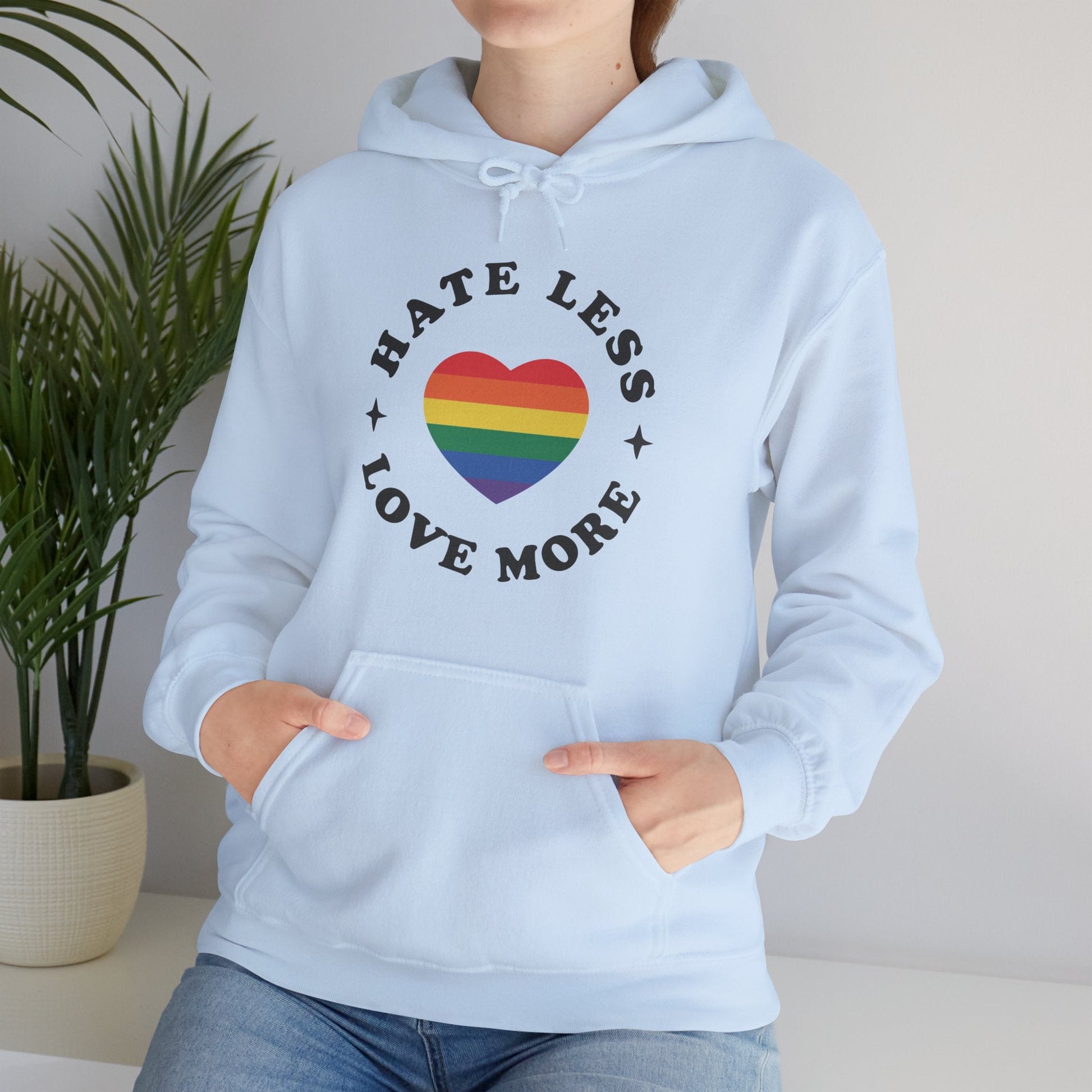 Hate Less LOVE MORE! Unisex Heavy Blend™ Hooded Sweatshirt - EternalAscension