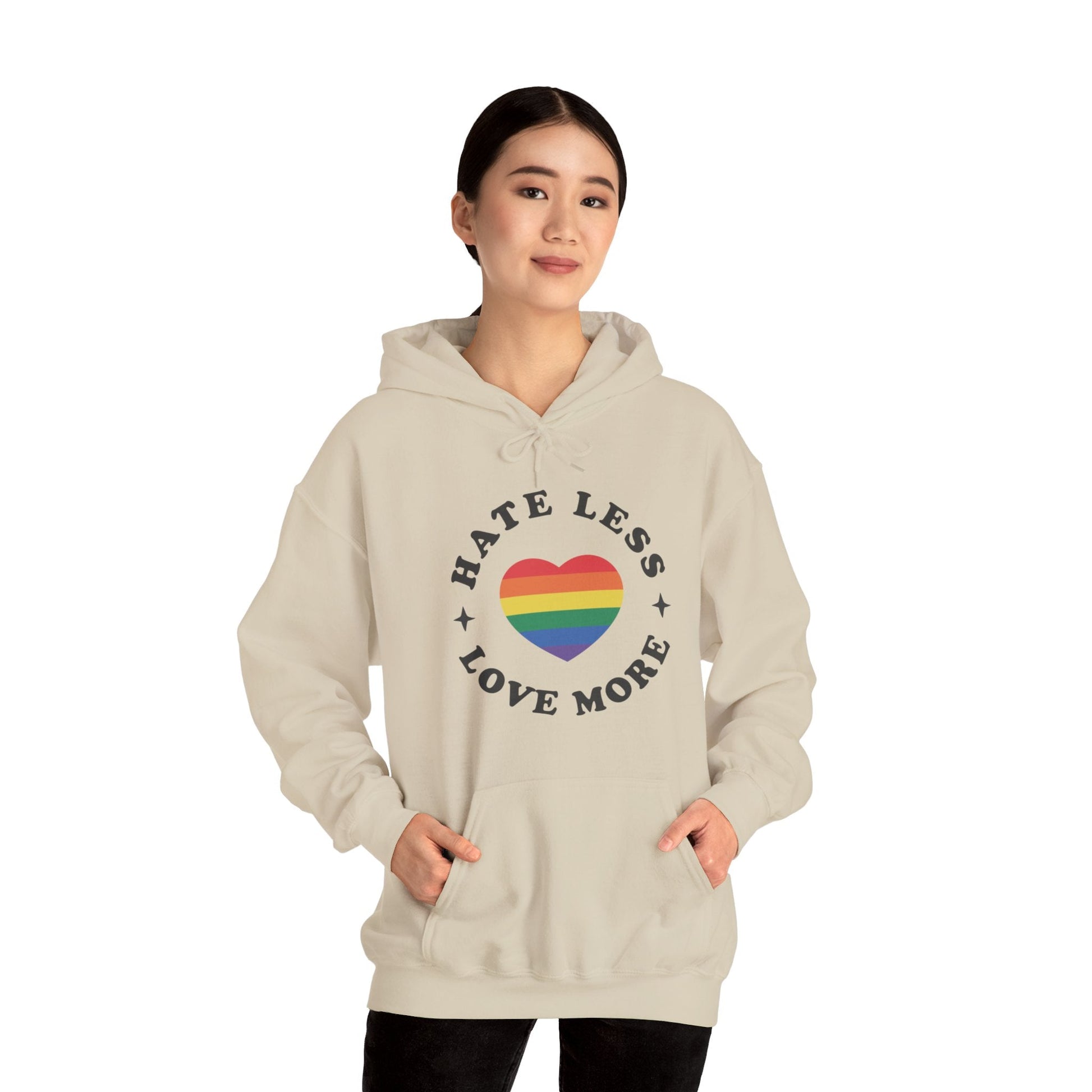 Hate Less LOVE MORE! Unisex Heavy Blend™ Hooded Sweatshirt - EternalAscension
