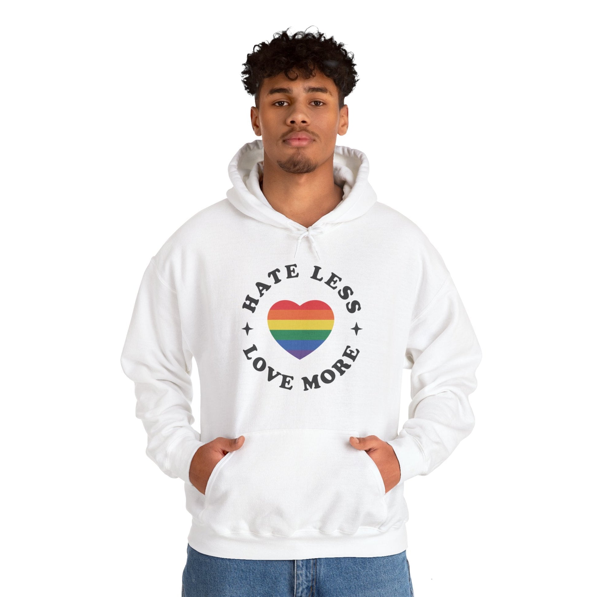 Hate Less LOVE MORE! Unisex Heavy Blend™ Hooded Sweatshirt - EternalAscension