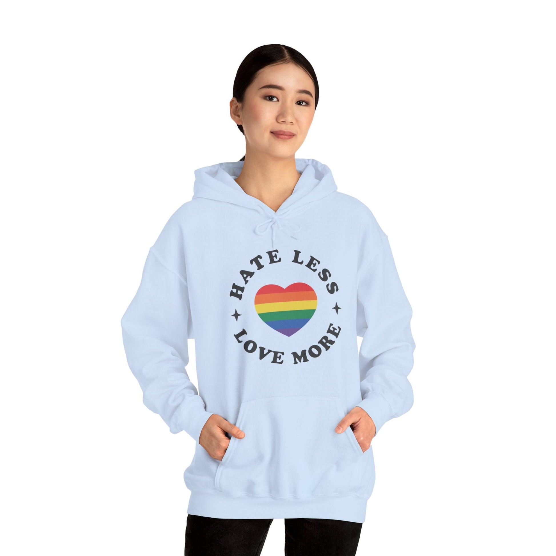 Hate Less LOVE MORE! Unisex Heavy Blend™ Hooded Sweatshirt - EternalAscension