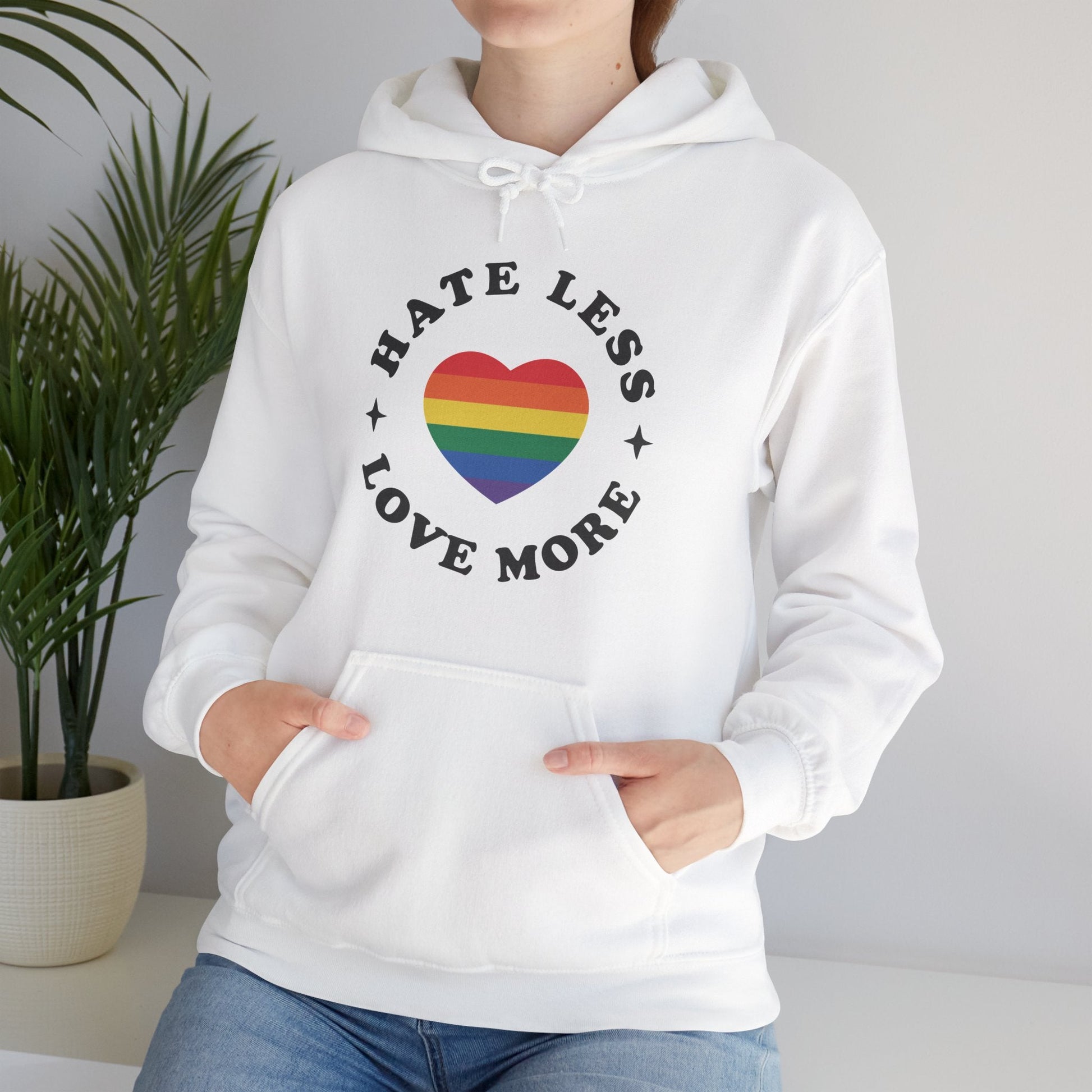 Hate Less LOVE MORE! Unisex Heavy Blend™ Hooded Sweatshirt - EternalAscension