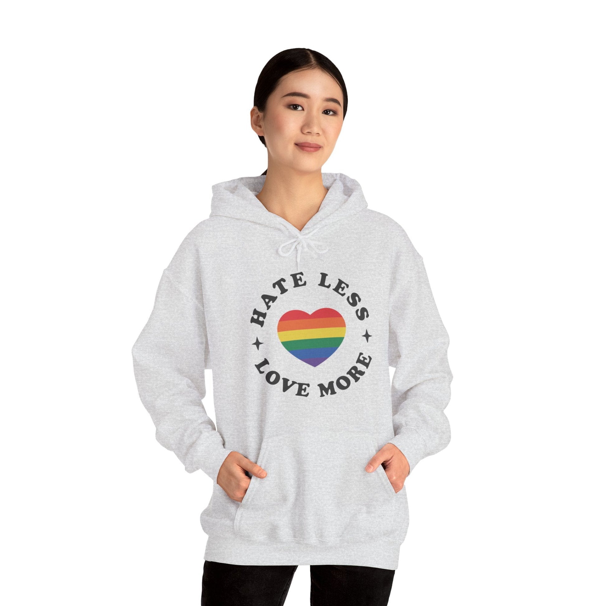Hate Less LOVE MORE! Unisex Heavy Blend™ Hooded Sweatshirt - EternalAscension