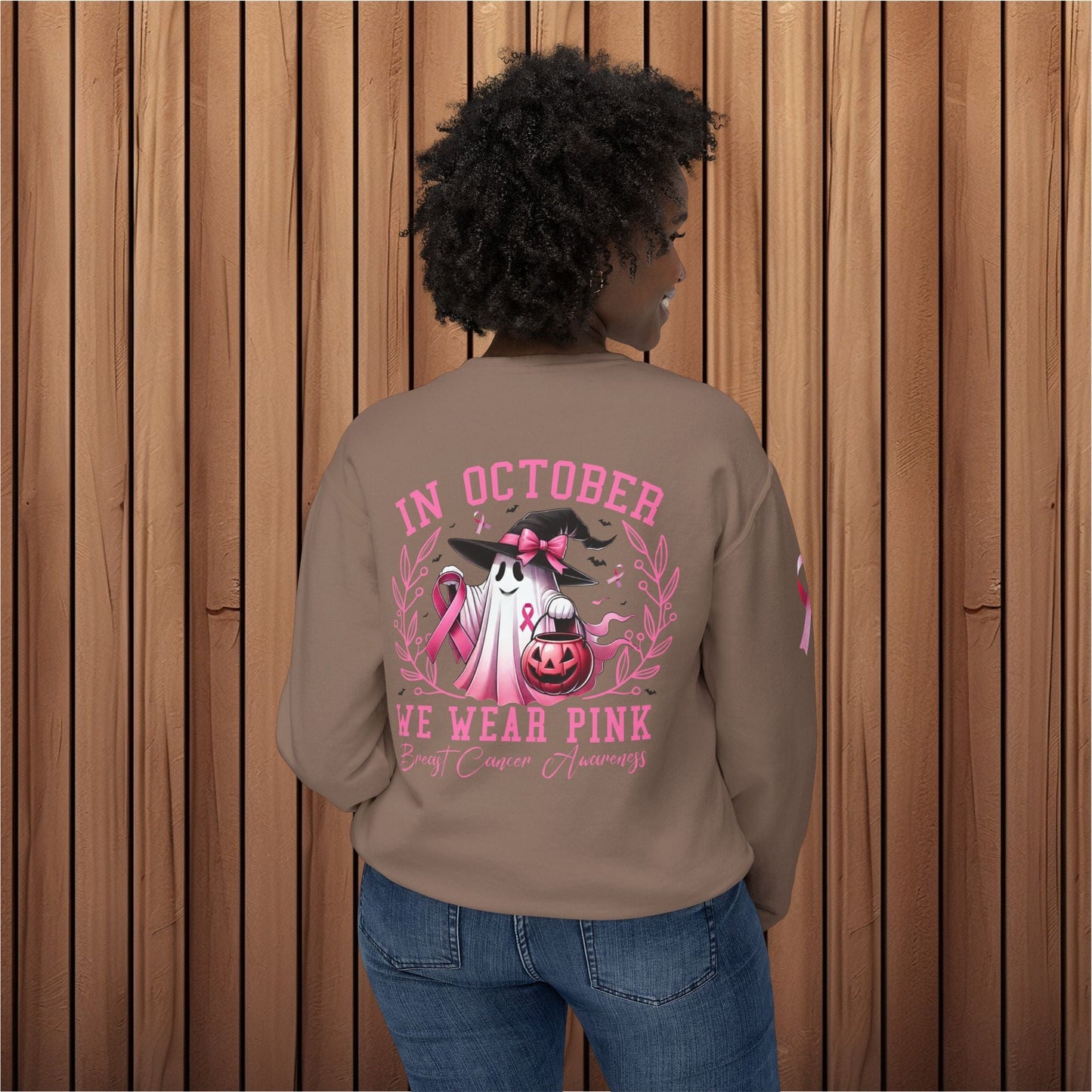 Haunted Hope, Breast Cancer Awareness Crewneck Sweatshirt - EternalAscension