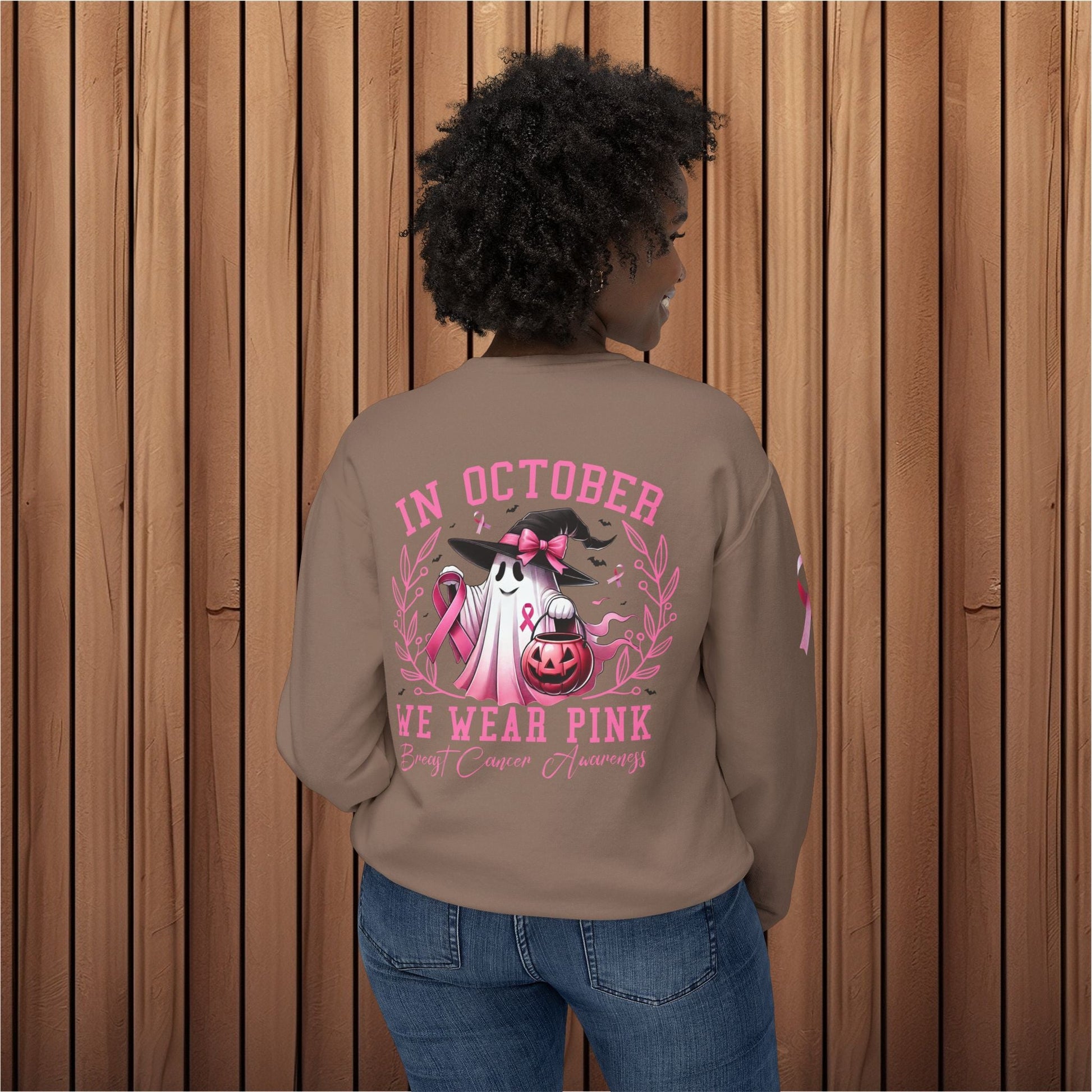 Haunted Hope, Breast Cancer Awareness Crewneck Sweatshirt - EternalAscension