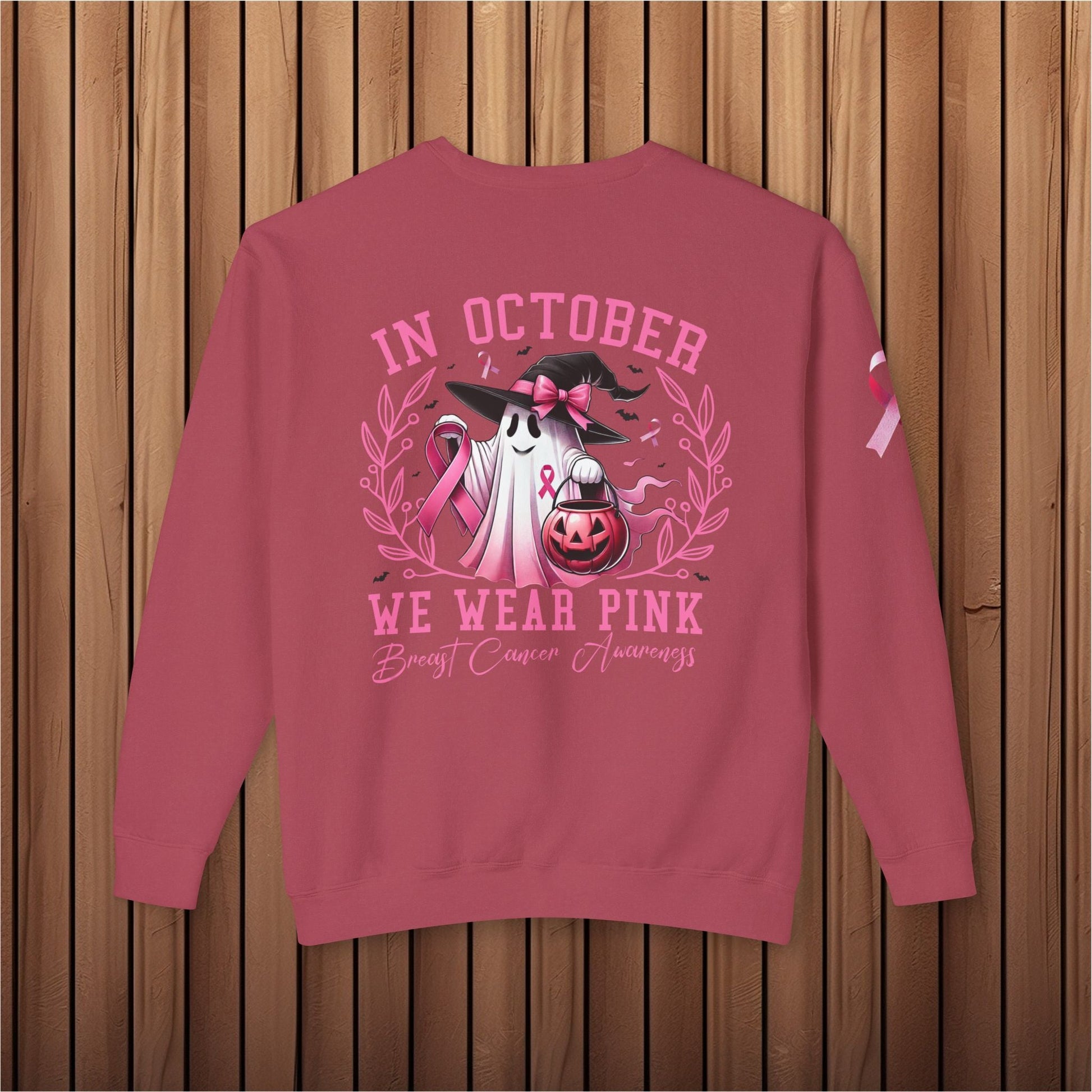Haunted Hope, Breast Cancer Awareness Crewneck Sweatshirt - EternalAscension