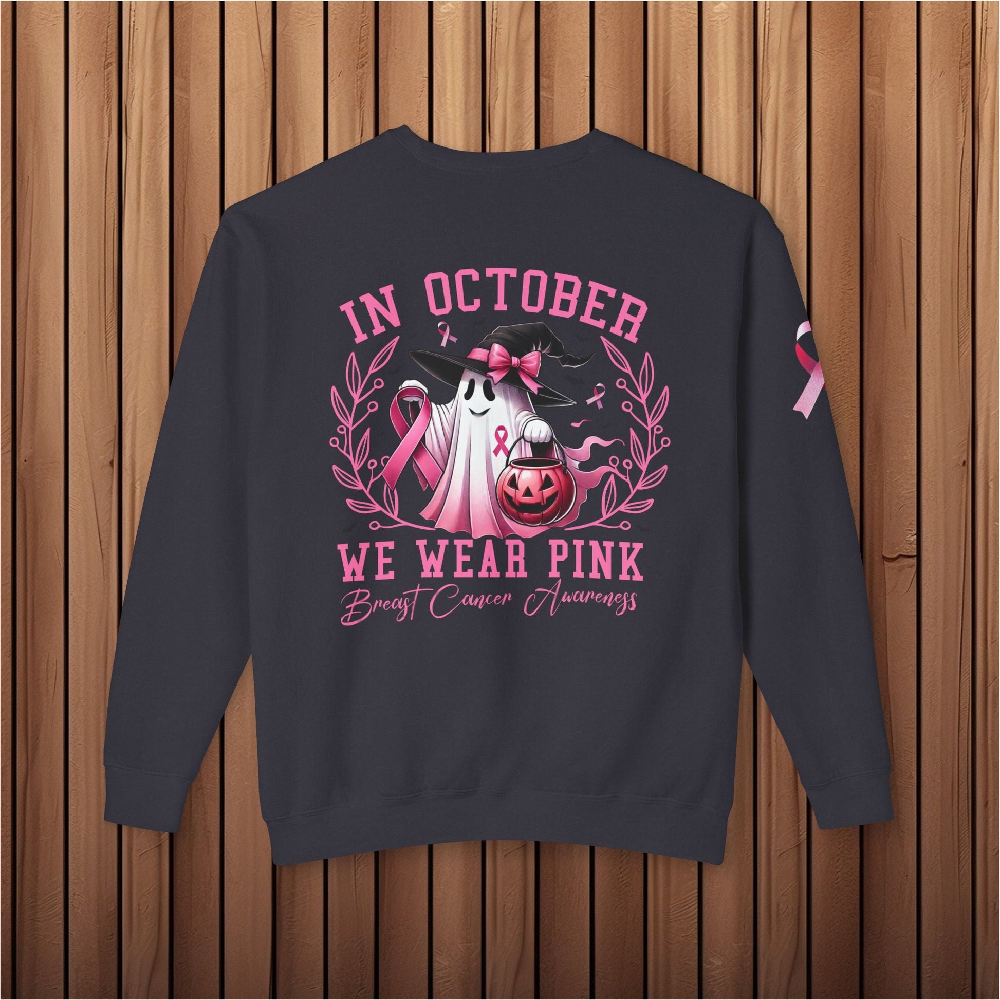 Haunted Hope, Breast Cancer Awareness Crewneck Sweatshirt - EternalAscension