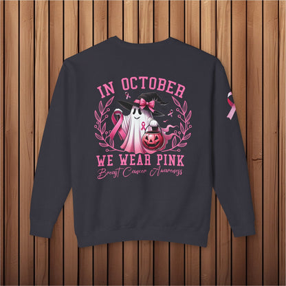 Haunted Hope, Breast Cancer Awareness Crewneck Sweatshirt - EternalAscension