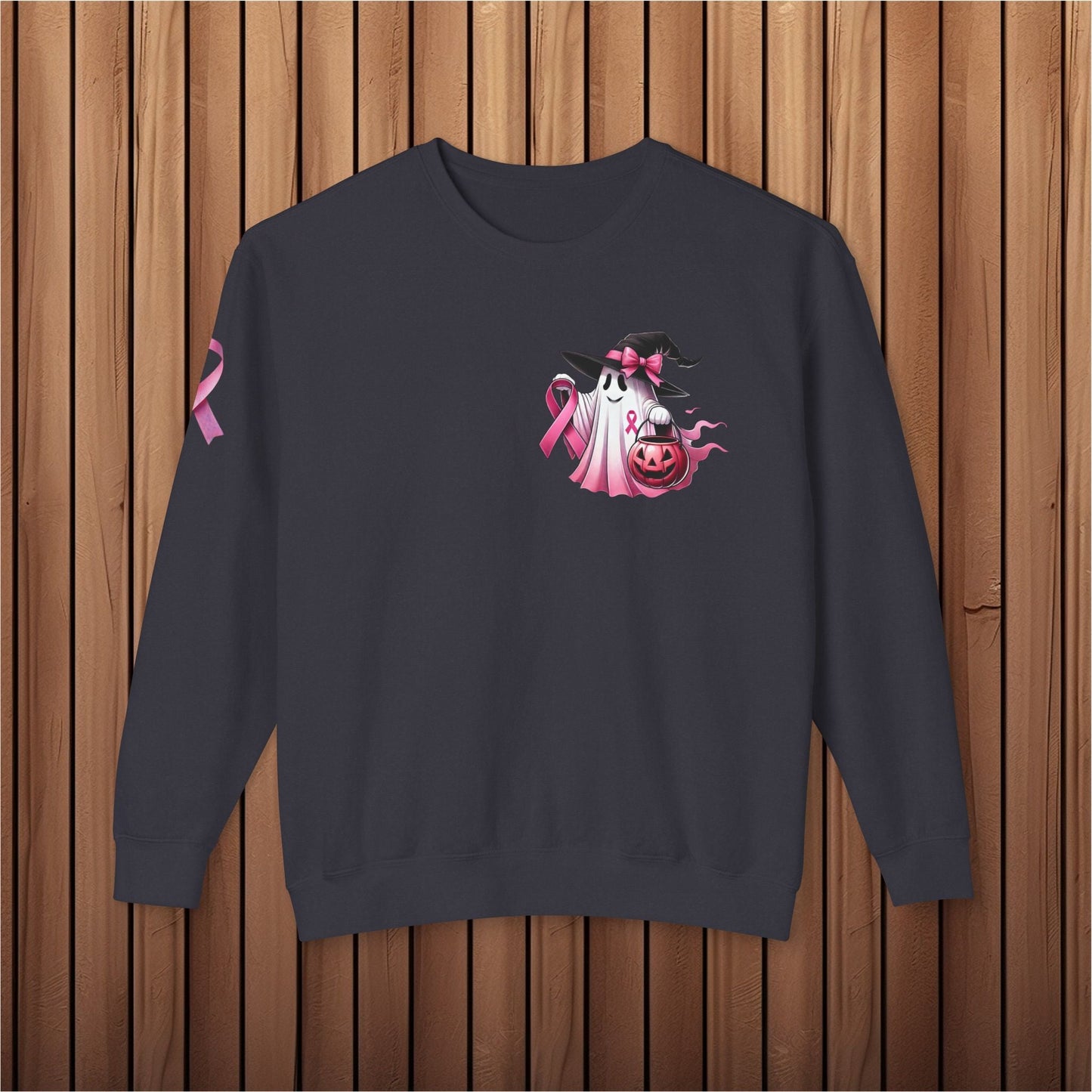 Haunted Hope, Breast Cancer Awareness Crewneck Sweatshirt - EternalAscension