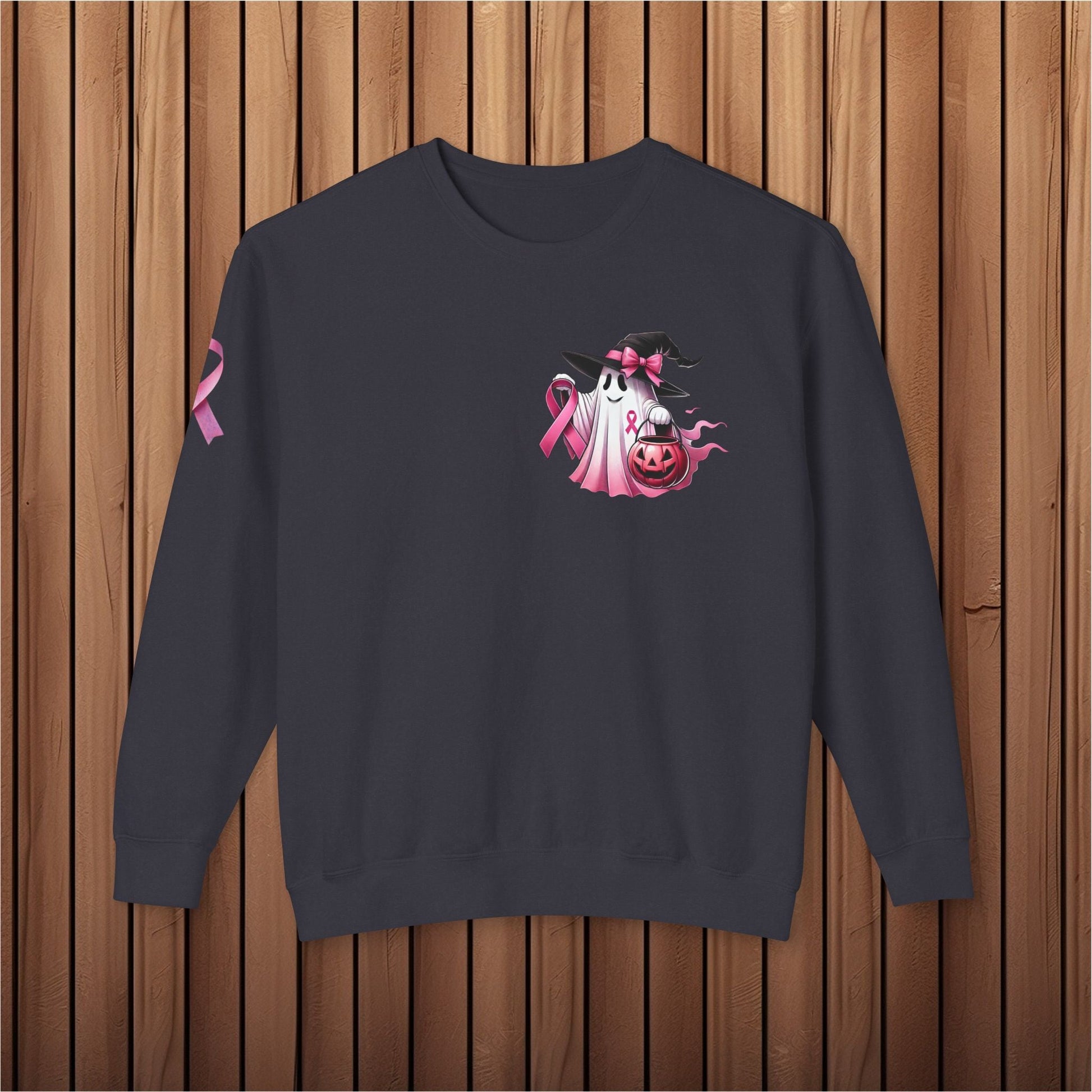 Haunted Hope, Breast Cancer Awareness Crewneck Sweatshirt - EternalAscension