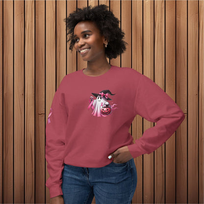 Haunted Hope, Breast Cancer Awareness Crewneck Sweatshirt - EternalAscension