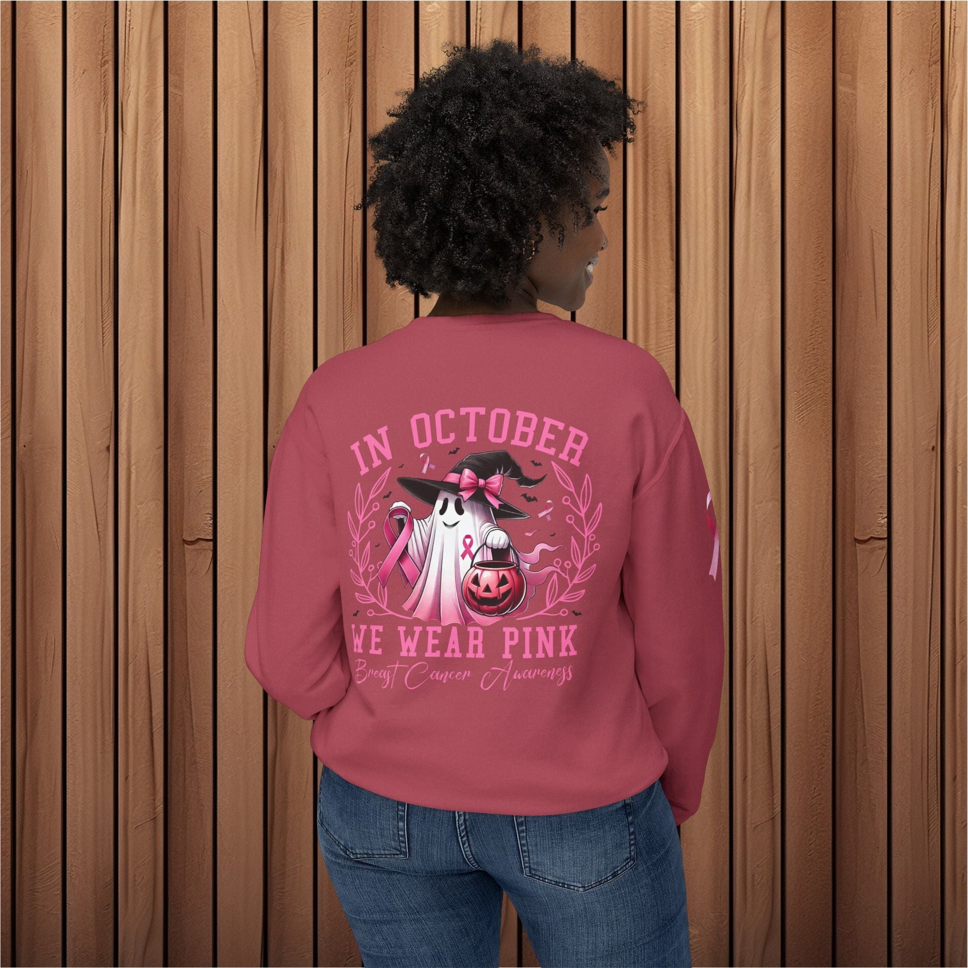 Haunted Hope, Breast Cancer Awareness Crewneck Sweatshirt - EternalAscension