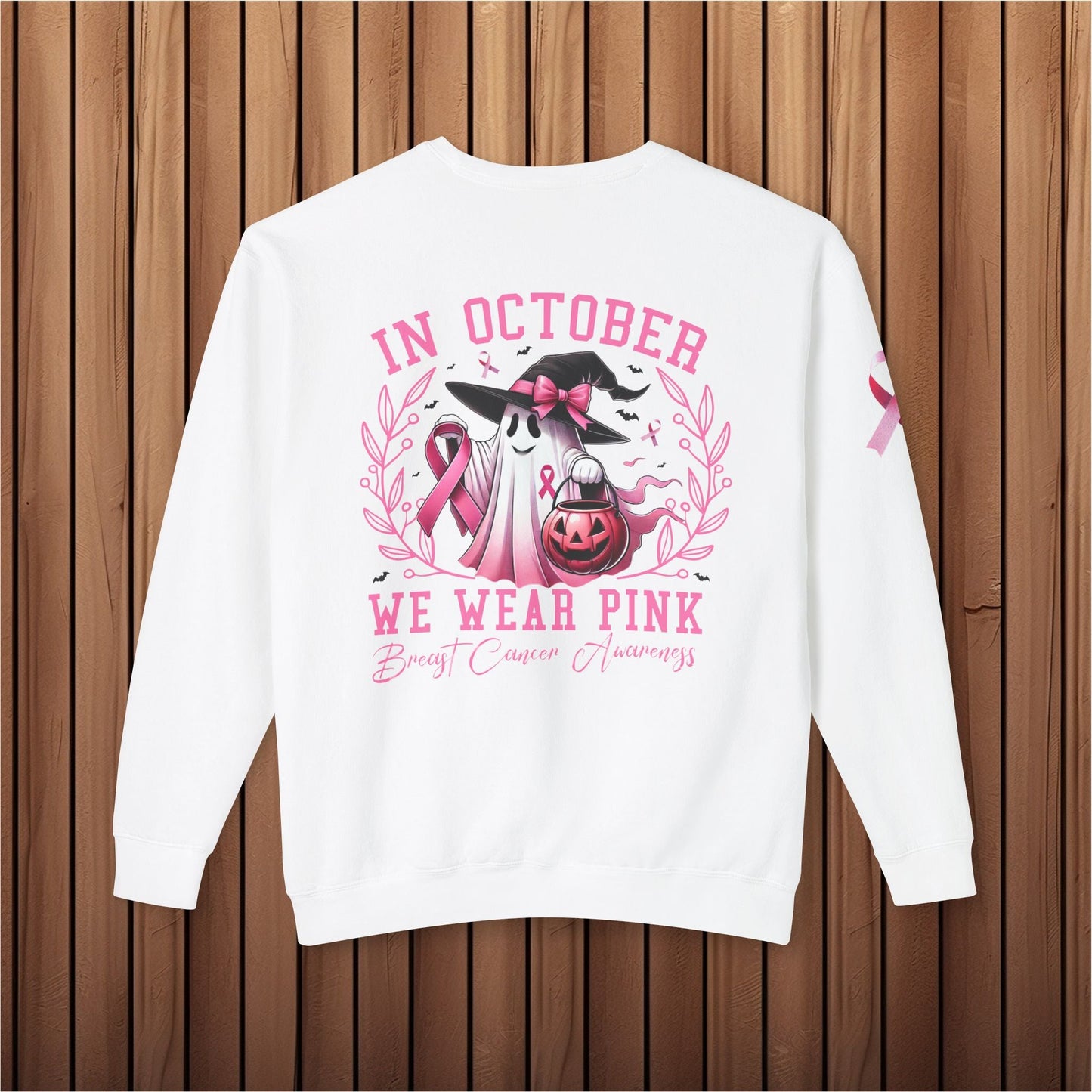 Haunted Hope, Breast Cancer Awareness Crewneck Sweatshirt - EternalAscension