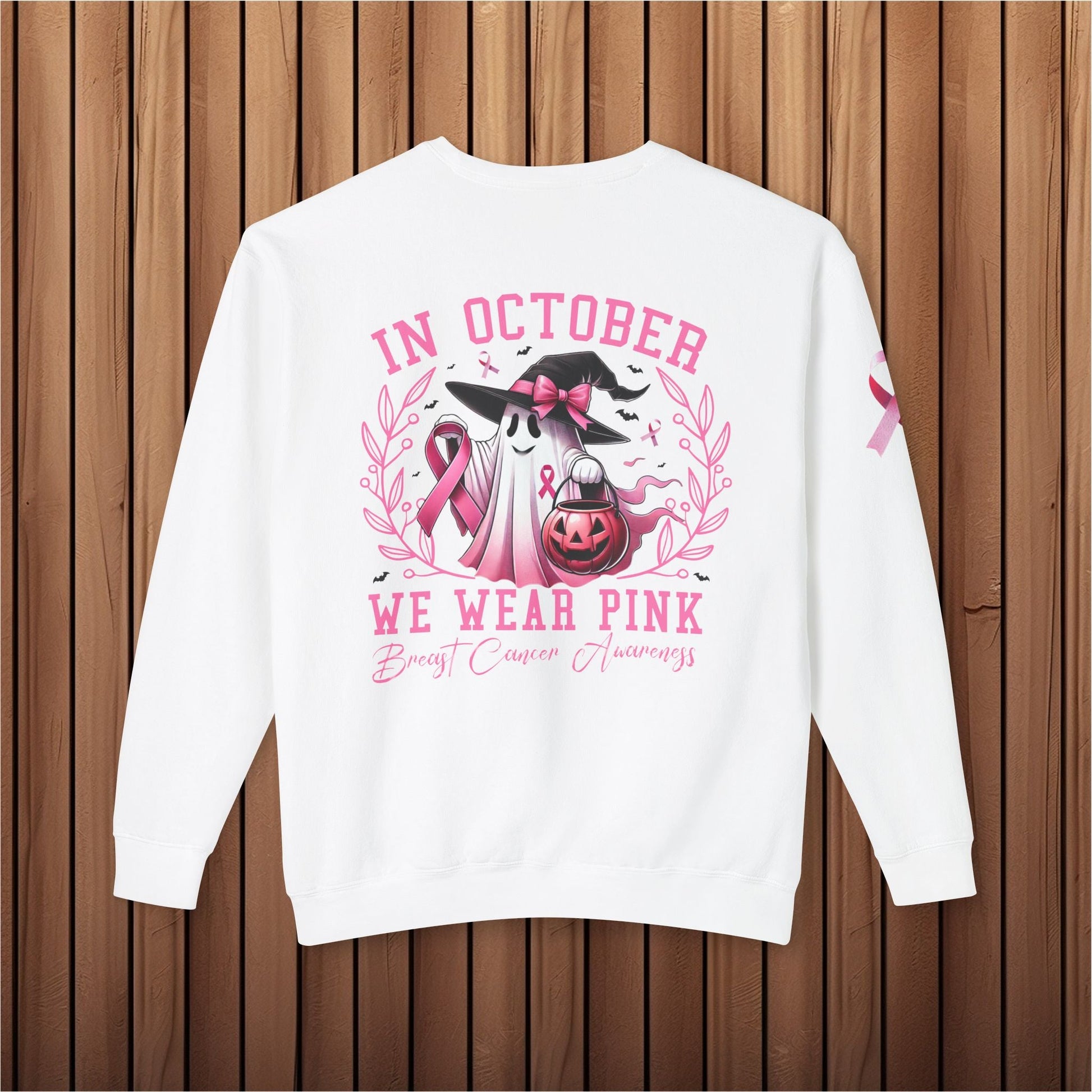 Haunted Hope, Breast Cancer Awareness Crewneck Sweatshirt - EternalAscension