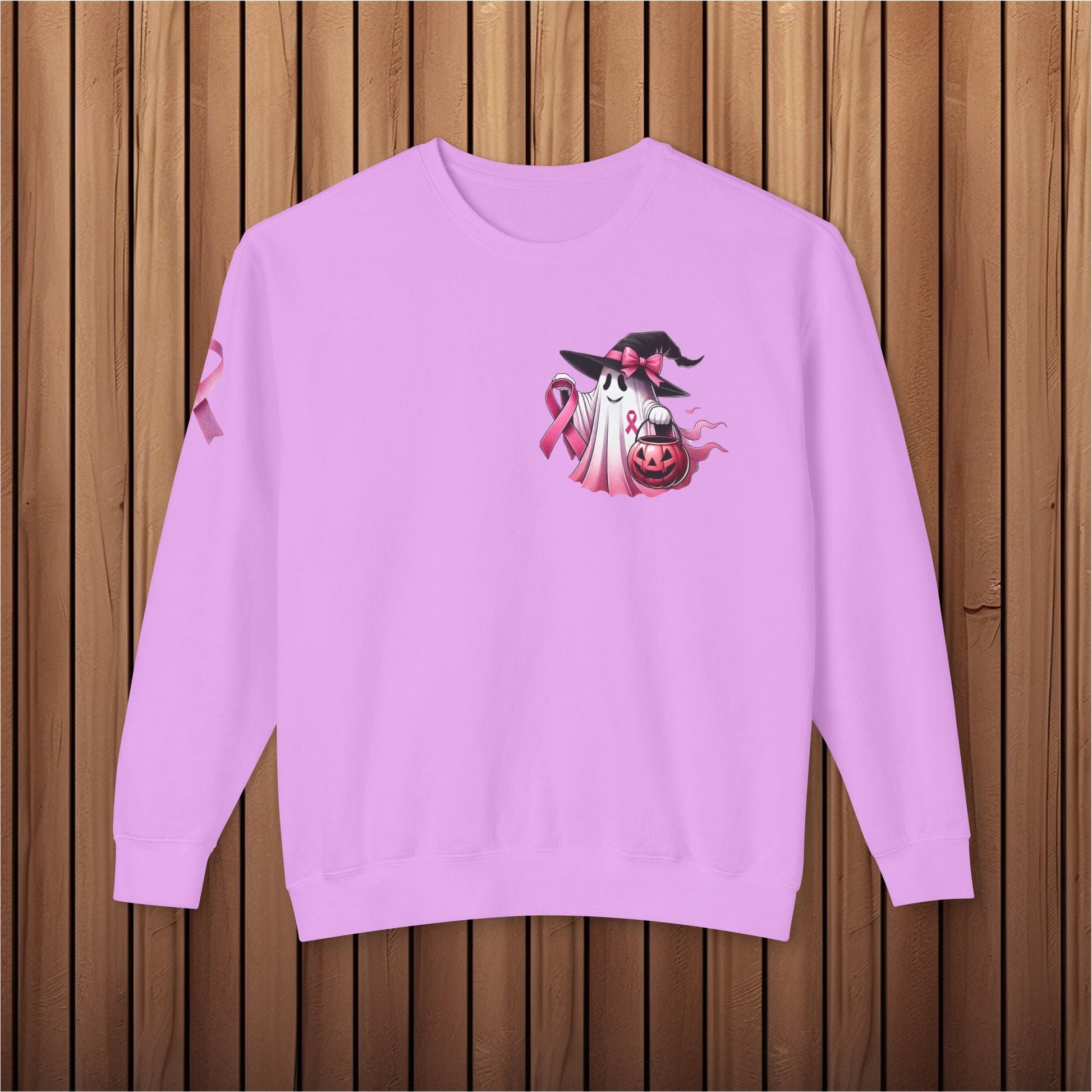Haunted Hope, Breast Cancer Awareness Crewneck Sweatshirt - EternalAscension