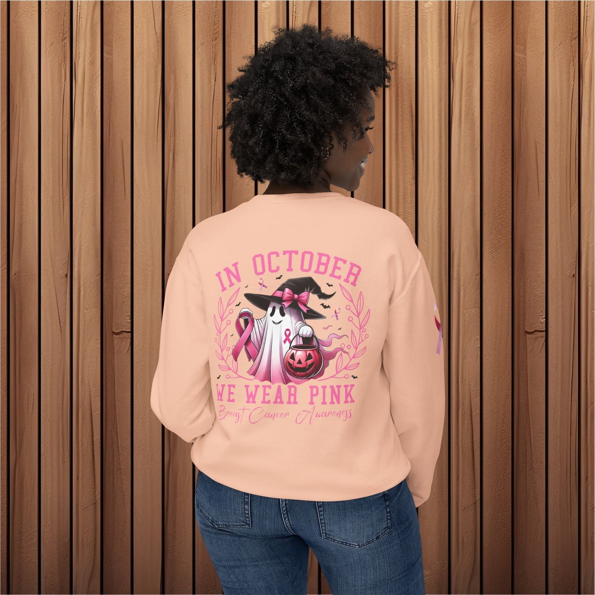 Haunted Hope, Breast Cancer Awareness Crewneck Sweatshirt - EternalAscension