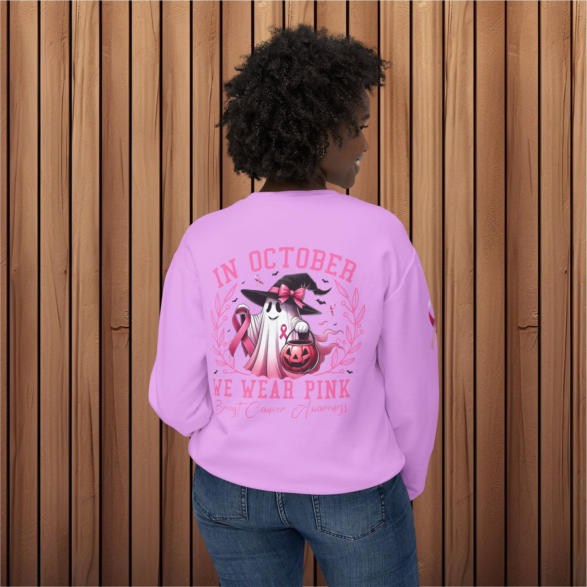 Haunted Hope, Breast Cancer Awareness Crewneck Sweatshirt - EternalAscension