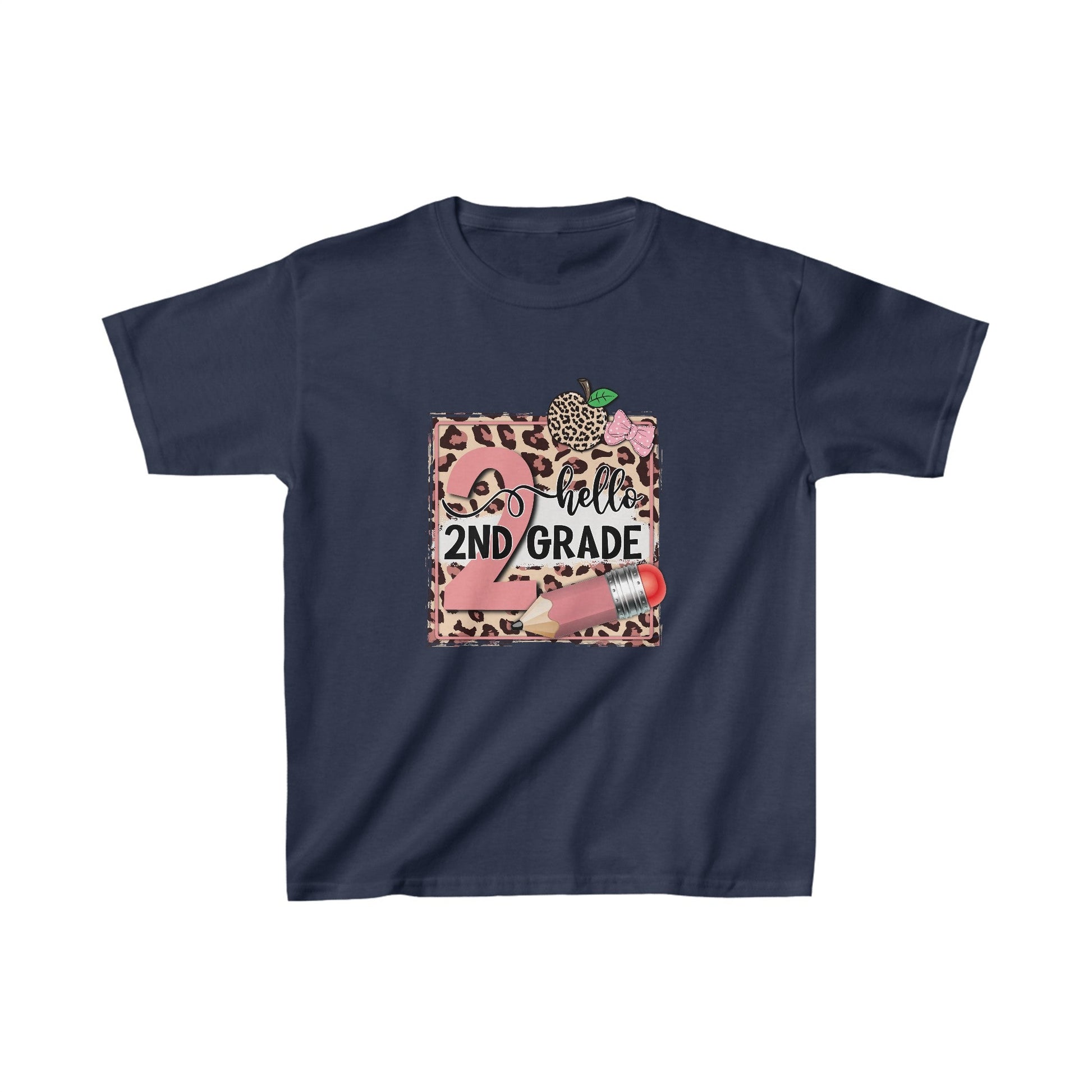 🍎 Hello Second Grade T - Shirt 🍎 Kids Heavy Cotton™ Tee - EternalAscension