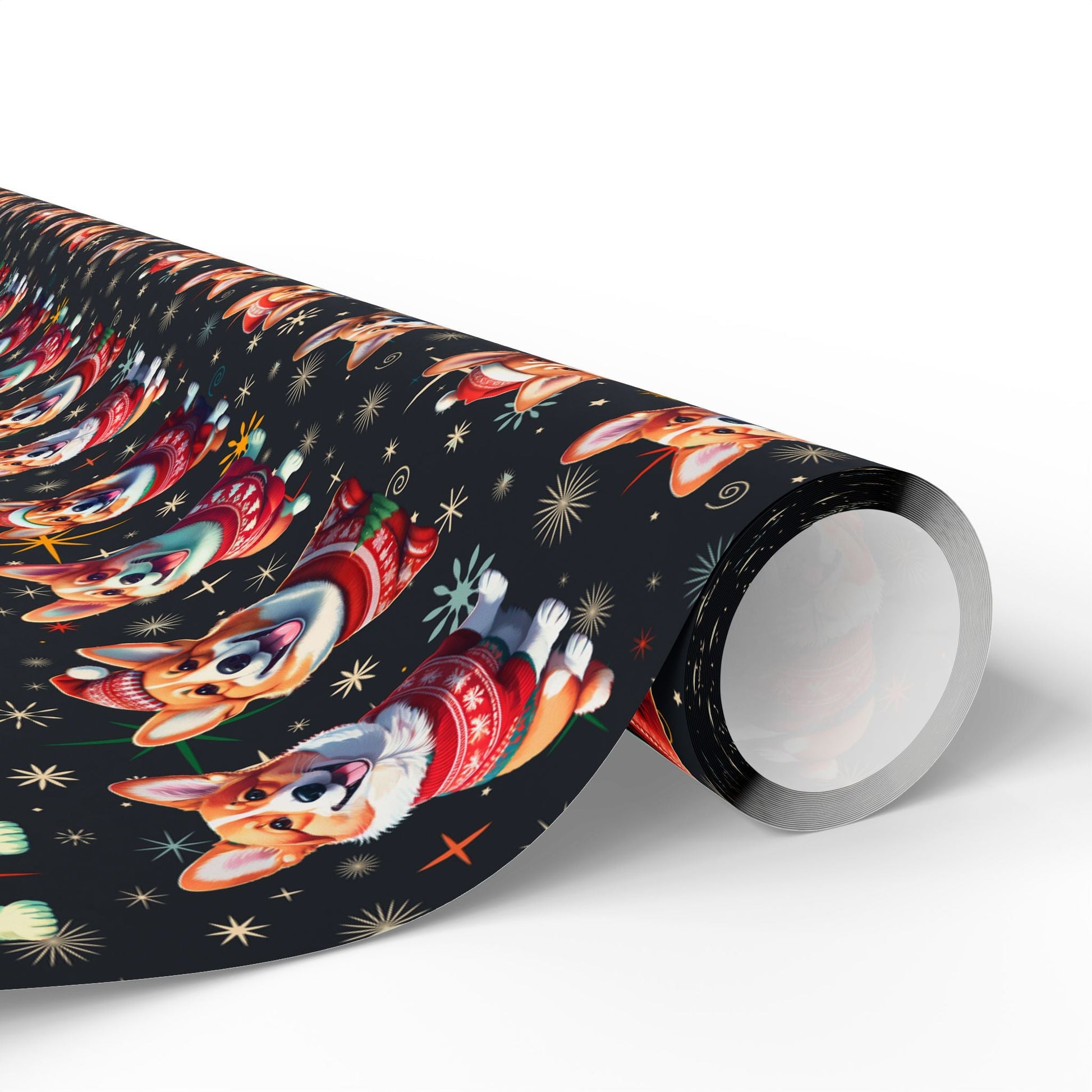 Holiday Corgis Wrapping Paper, Festive Christmas Gift Wrap, Cute Dog Lover Presents, Custom Printed Paper, Matte or Glossy, Three Sizes - EternalAscension