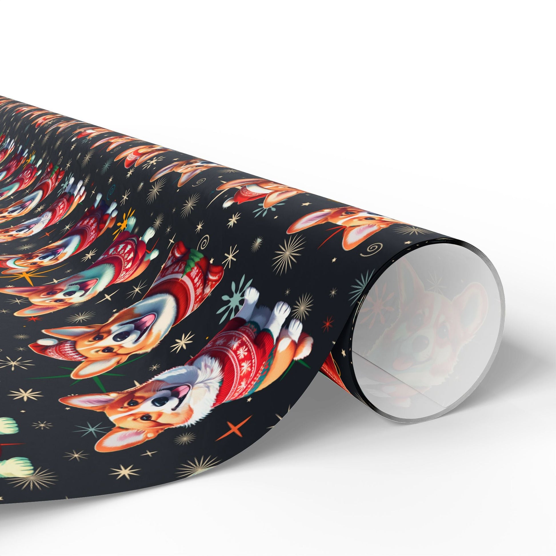 Holiday Corgis Wrapping Paper, Festive Christmas Gift Wrap, Cute Dog Lover Presents, Custom Printed Paper, Matte or Glossy, Three Sizes - EternalAscension