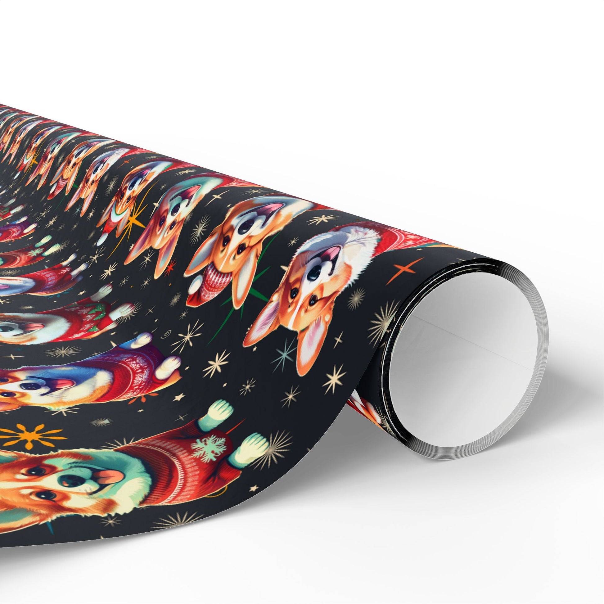 Holiday Corgis Wrapping Paper, Festive Christmas Gift Wrap, Cute Dog Lover Presents, Custom Printed Paper, Matte or Glossy, Three Sizes - EternalAscension