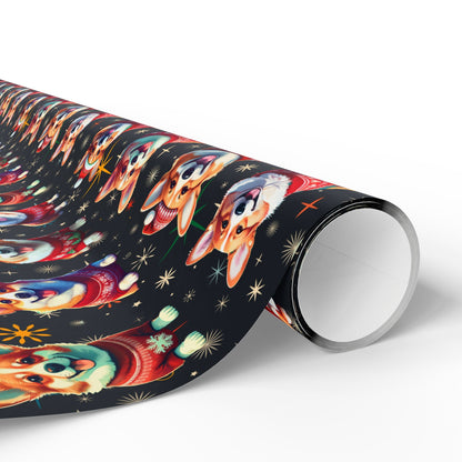 Holiday Corgis Wrapping Paper, Festive Christmas Gift Wrap, Cute Dog Lover Presents, Custom Printed Paper, Matte or Glossy, Three Sizes - EternalAscension