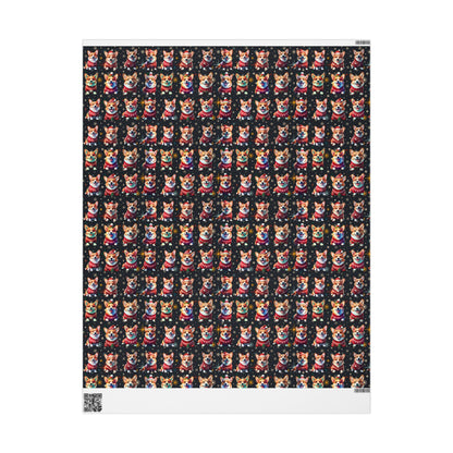 Holiday Corgis Wrapping Paper, Festive Christmas Gift Wrap, Cute Dog Lover Presents, Custom Printed Paper, Matte or Glossy, Three Sizes - EternalAscension