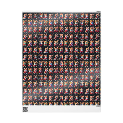 Holiday Corgis Wrapping Paper, Festive Christmas Gift Wrap, Cute Dog Lover Presents, Custom Printed Paper, Matte or Glossy, Three Sizes - EternalAscension