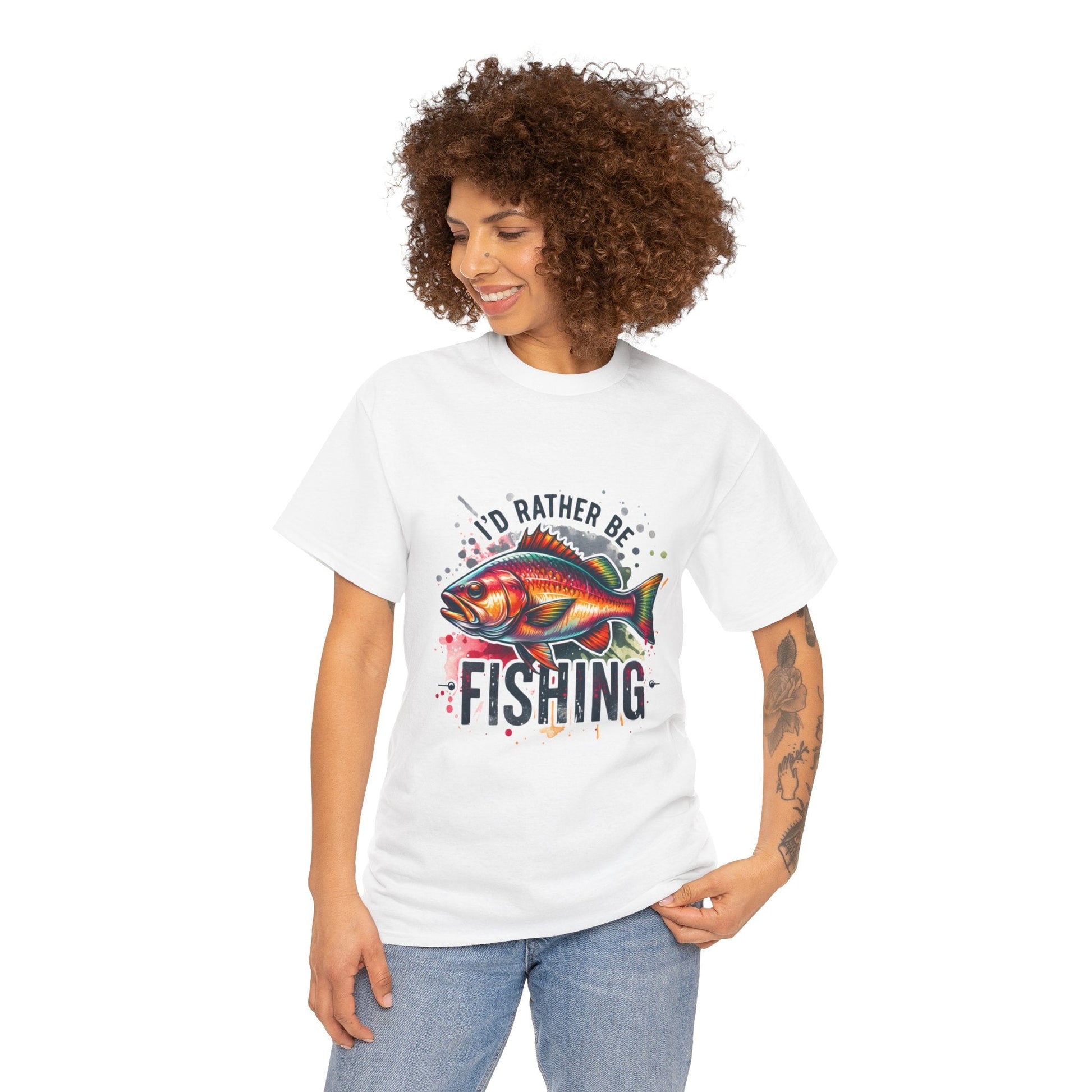 Id Rather Be Fishing Unisex Heavy Cotton Tee - EternalAscension
