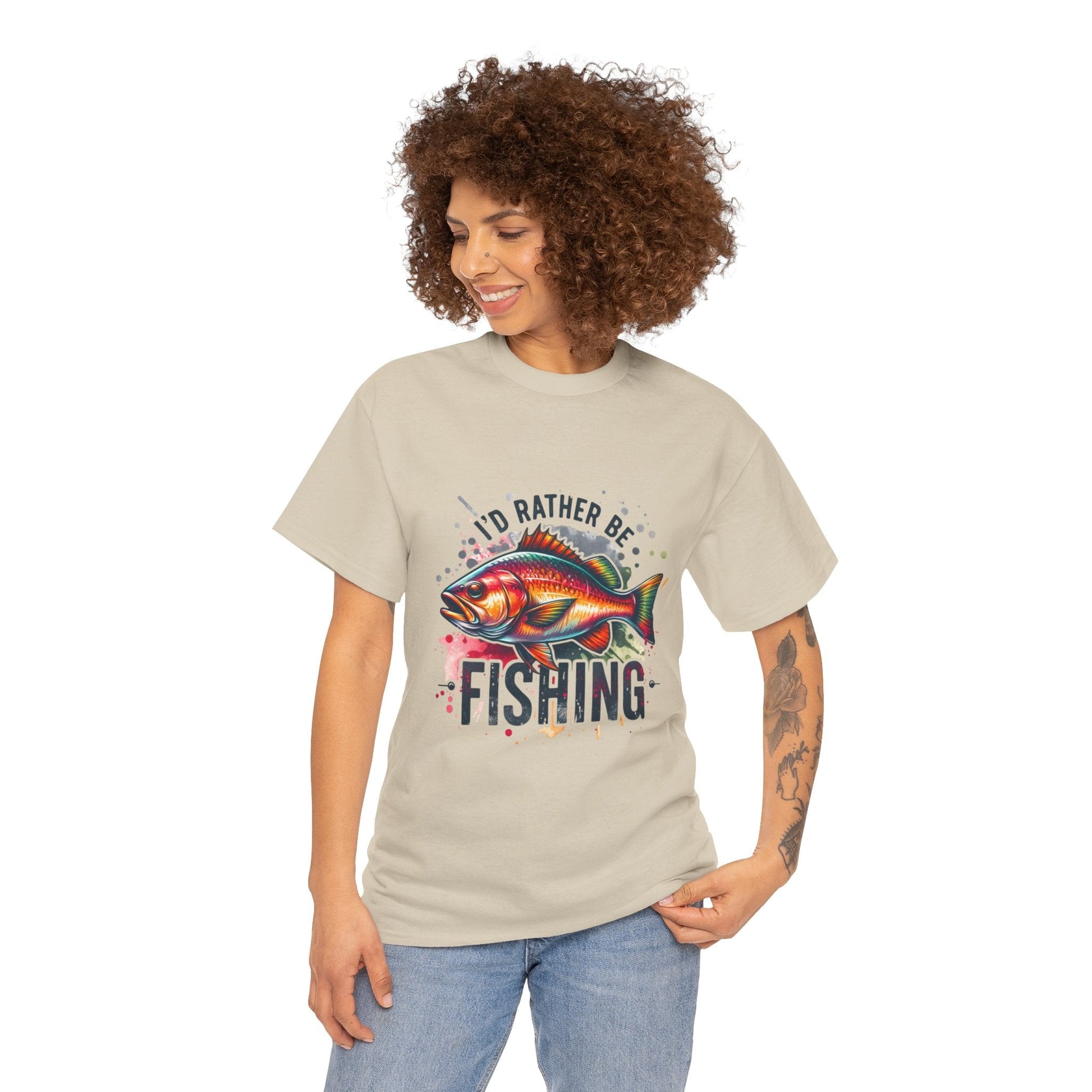 Id Rather Be Fishing Unisex Heavy Cotton Tee - EternalAscension