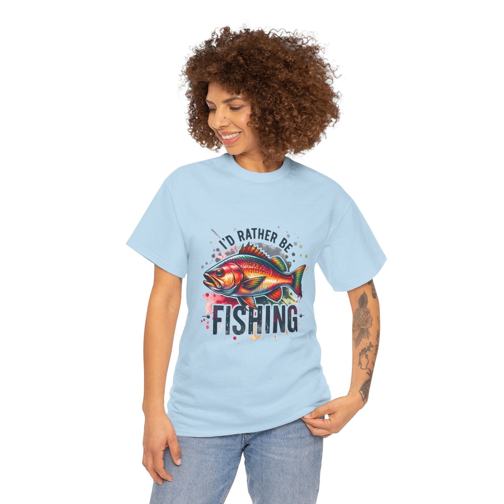 Id Rather Be Fishing Unisex Heavy Cotton Tee - EternalAscension