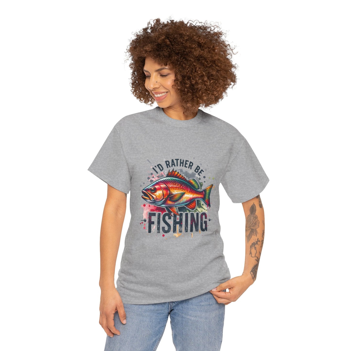 Id Rather Be Fishing Unisex Heavy Cotton Tee - EternalAscension